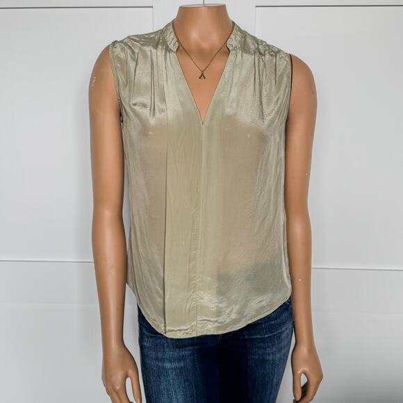 White House Black Market, Pleated Front V-Neck Sleeveless Shell, Women’s X-Small - Picture 11 of 11